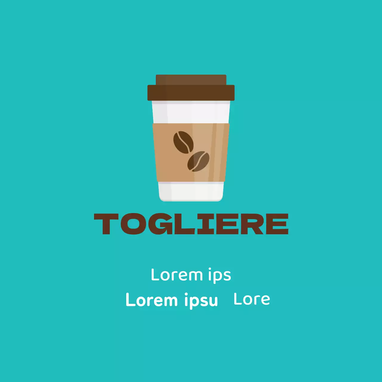 Etichetta illustrata marrone menta per la confezione del caffè