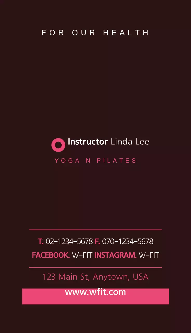 Danh thiếp quảng cáo Yoga tối giản màu nâu