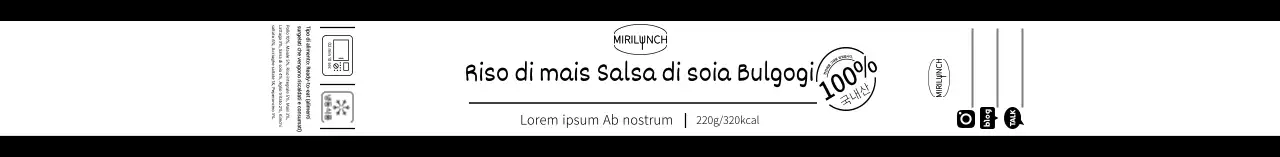 Etichetta alimentare di riso istantaneo bianco semplice illustrazione