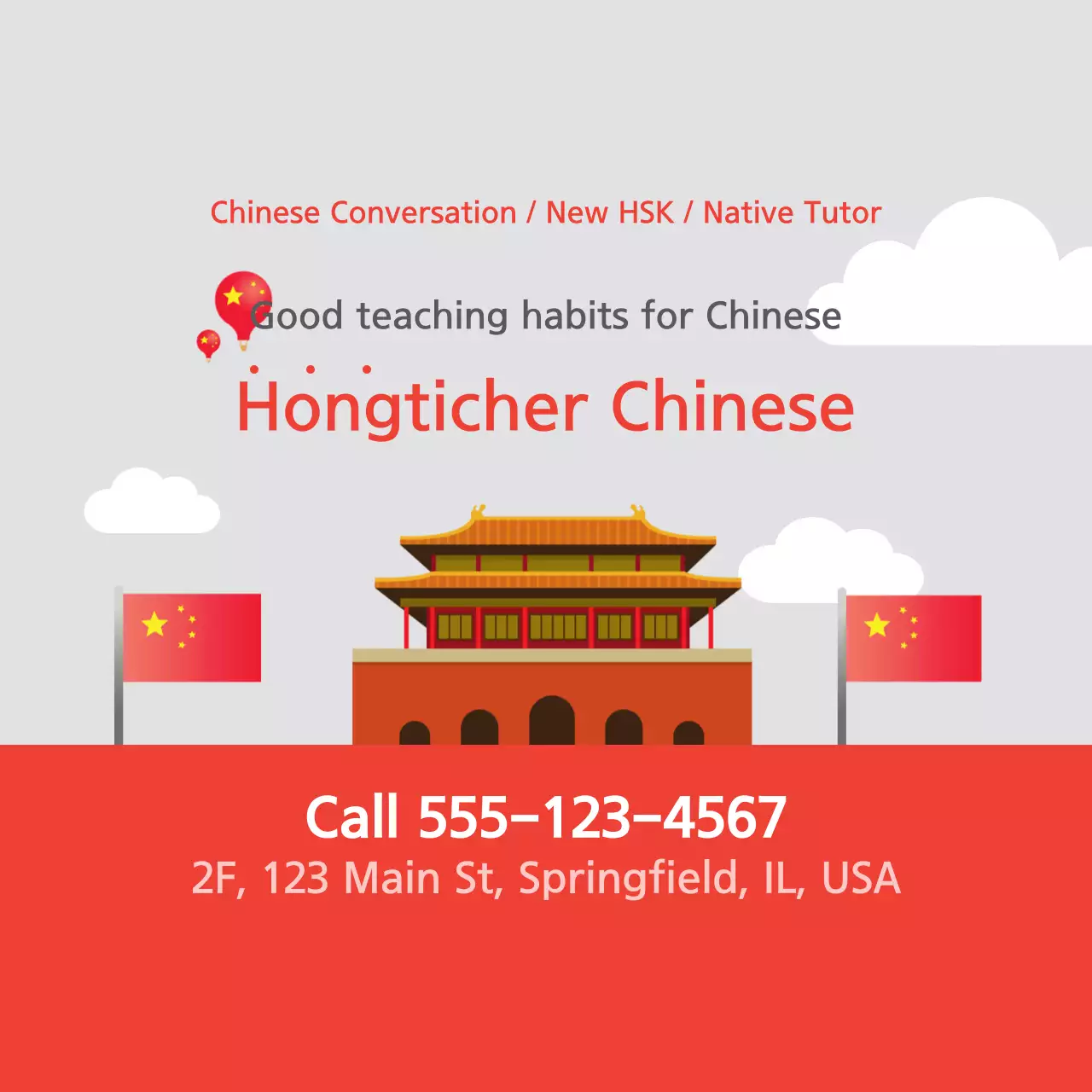 Spanduk Promosi Bahasa Tradisional Merah