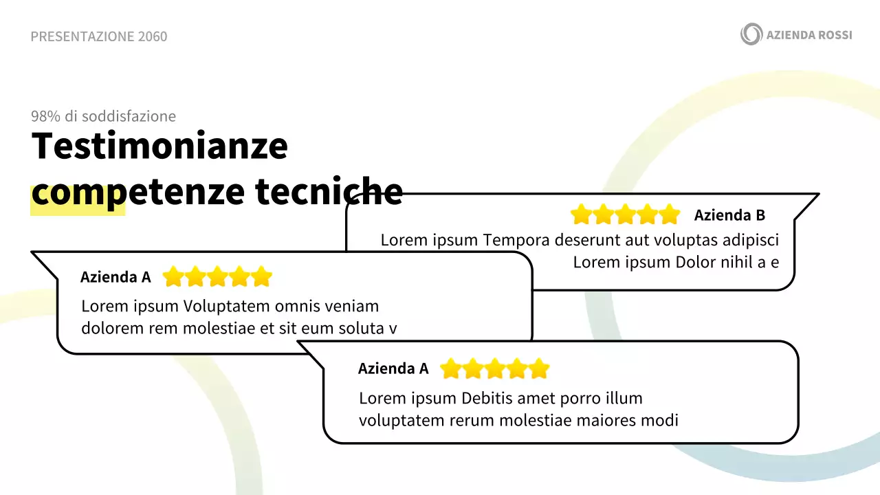 Una moderna proposta di presentazione aziendale in bianco e blu