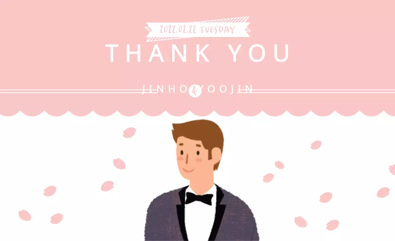 Pink Simple Thank You Card Banner