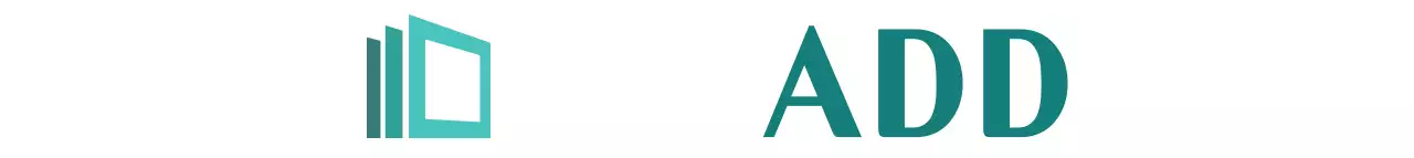 Promosi sederhana dengan logo perusahaan berwarna biru kehijauan