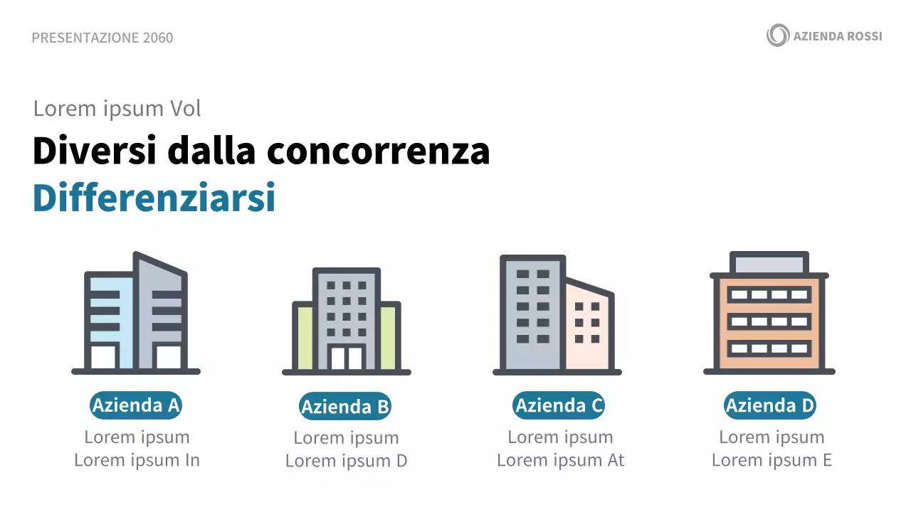 Una moderna proposta di presentazione aziendale in bianco e blu