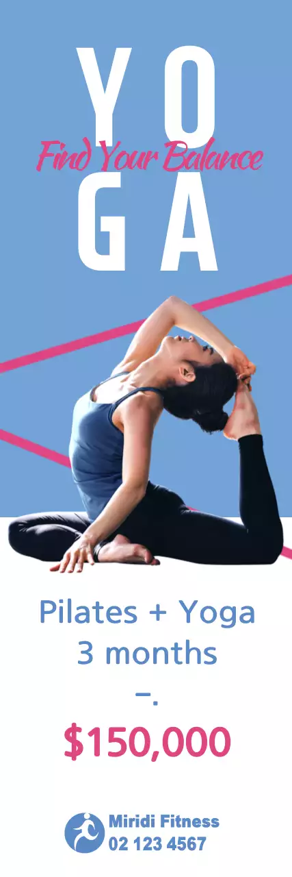 Banner de promoção de fitness moderno azul