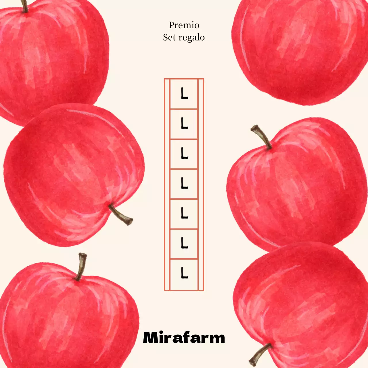 Adesivo a forma di cerchio di mela su carta manoscritta illustrata