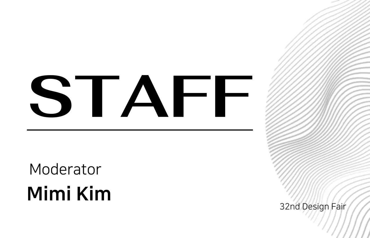 Nhân viên sự kiện với ý tưởng thiết kế về đường nét và hình khối