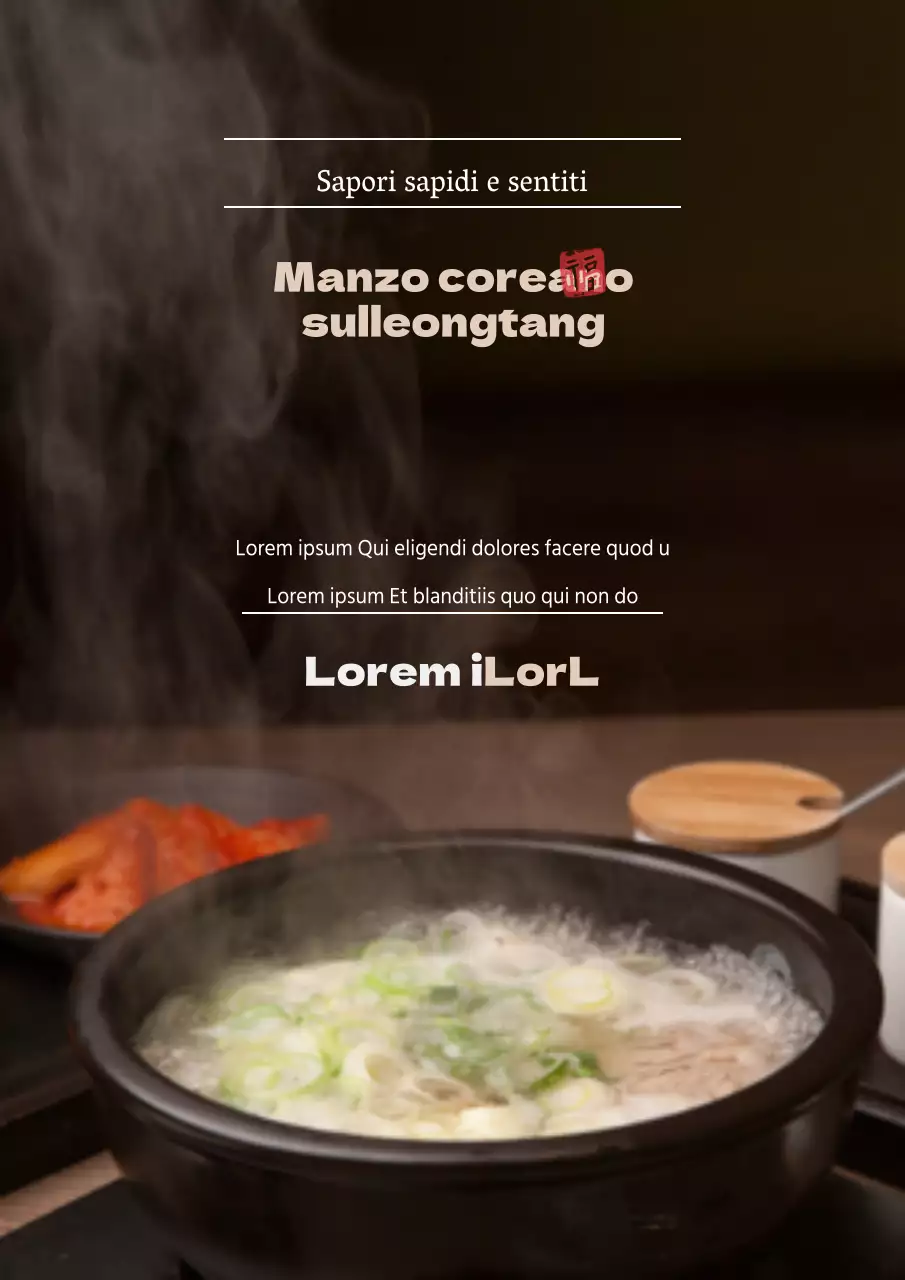 Promuovere un suggestivo menu invernale di oden nabe con un concetto nero e lussuoso