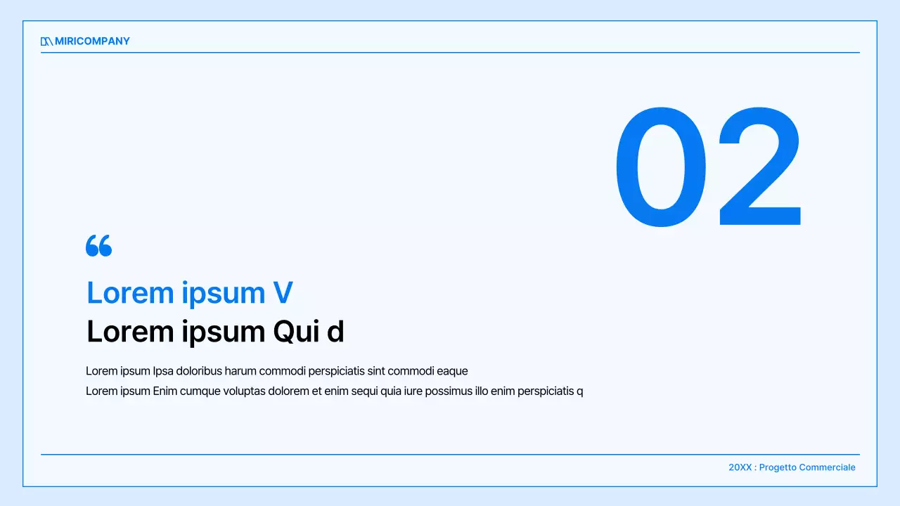 Un semplice business plan in bianco e blu