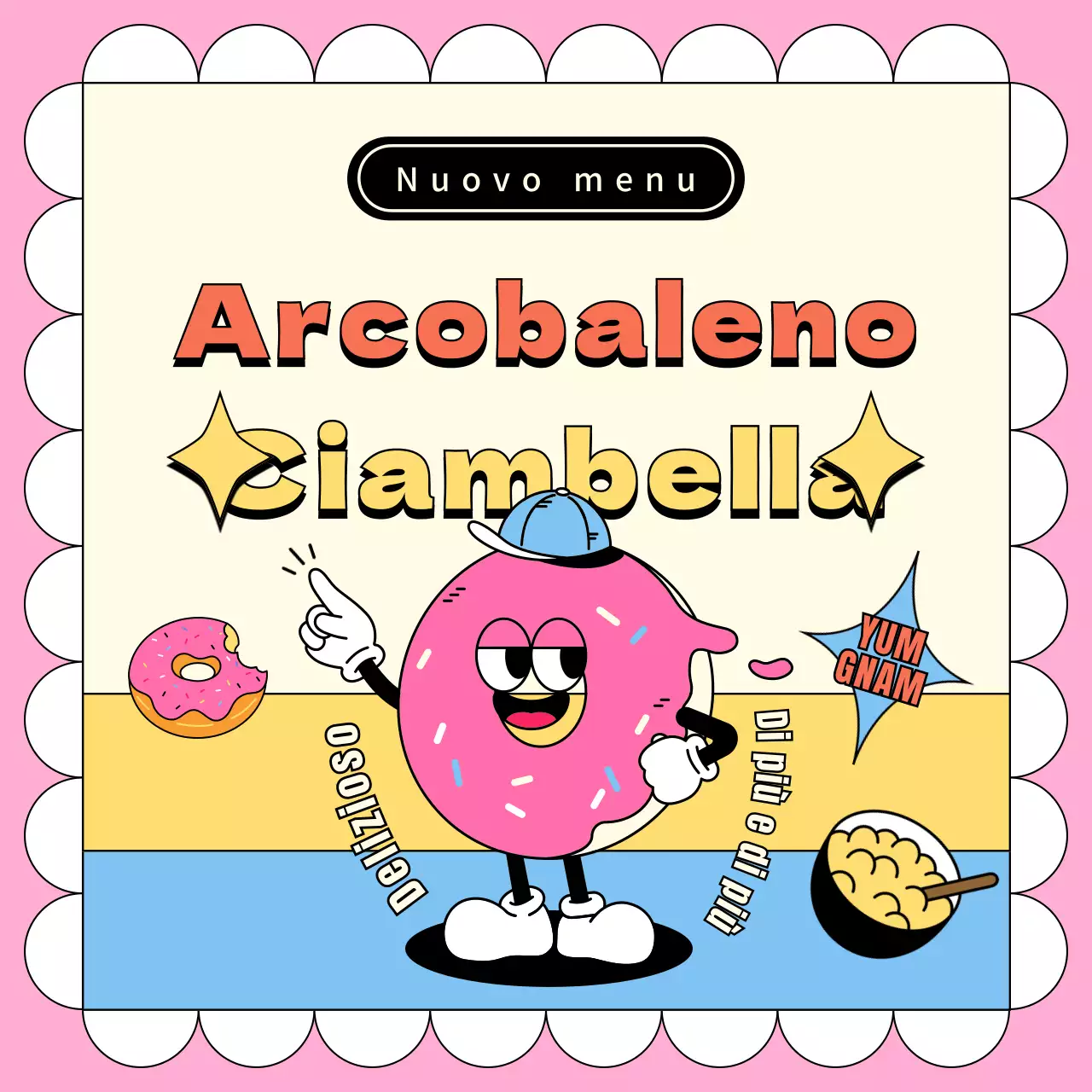 Lancio di una ciambella da forno con un vivace rosa kitsch e un concept unico