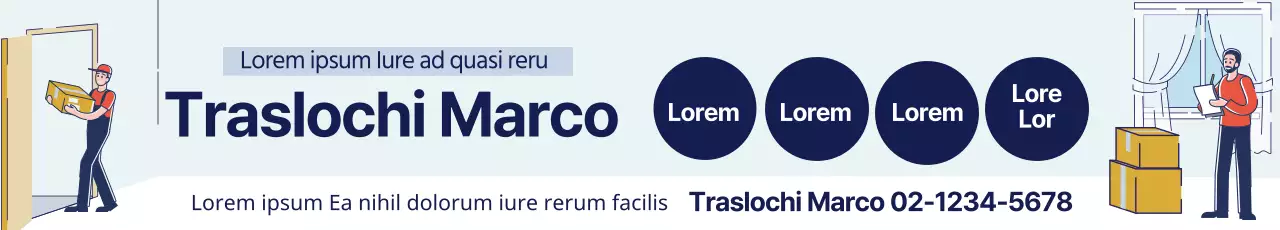 Illustrazione blu Promozione di trasloco ordinata Yongdal