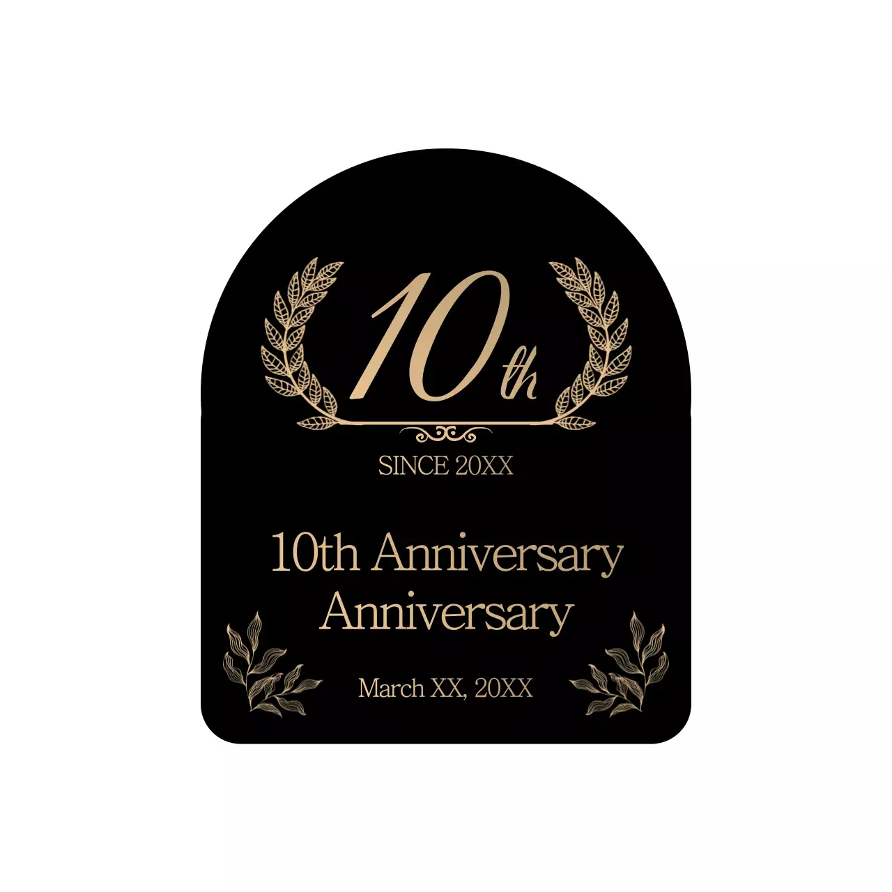 Bingkai kayu salam yang bersih dan berkelas dalam warna hitam dan emas untuk konsep peringatan