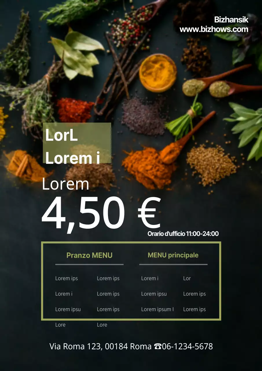 Menu di sconto per l'inaugurazione con foto di massaggi in nero e verde