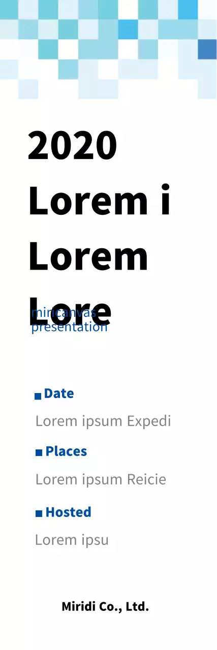 Banner de apresentação empresarial minimalista azul