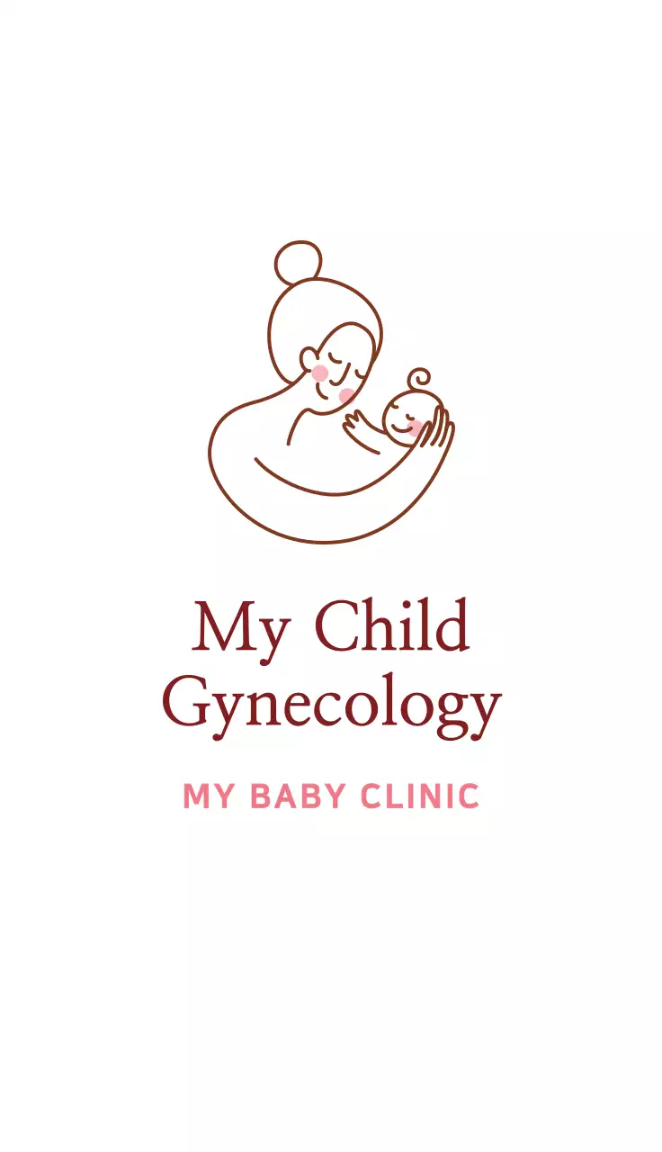 Clean maternity hospital business card with pink illustration