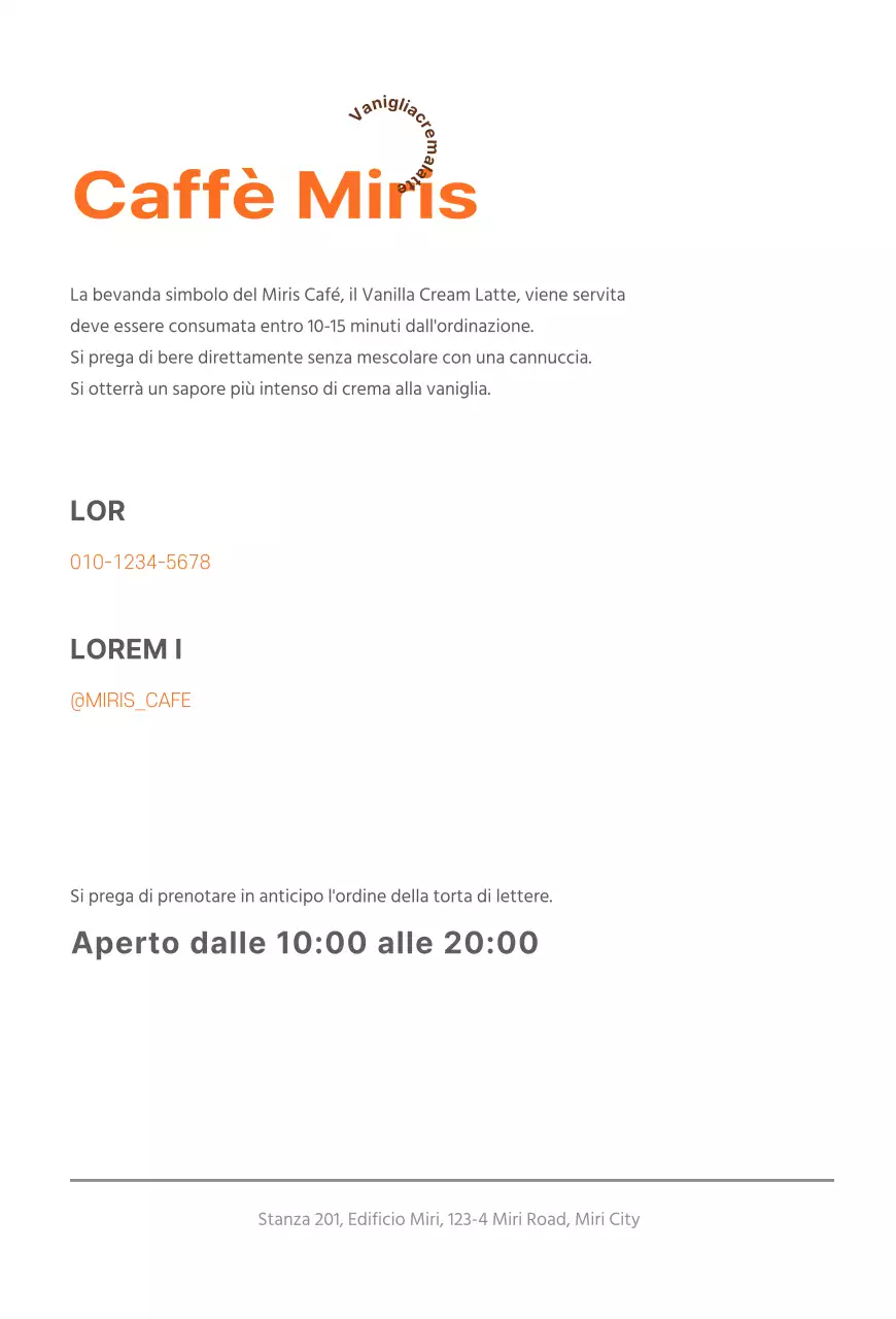 Cornice arancione per l'evidenziazione del testo