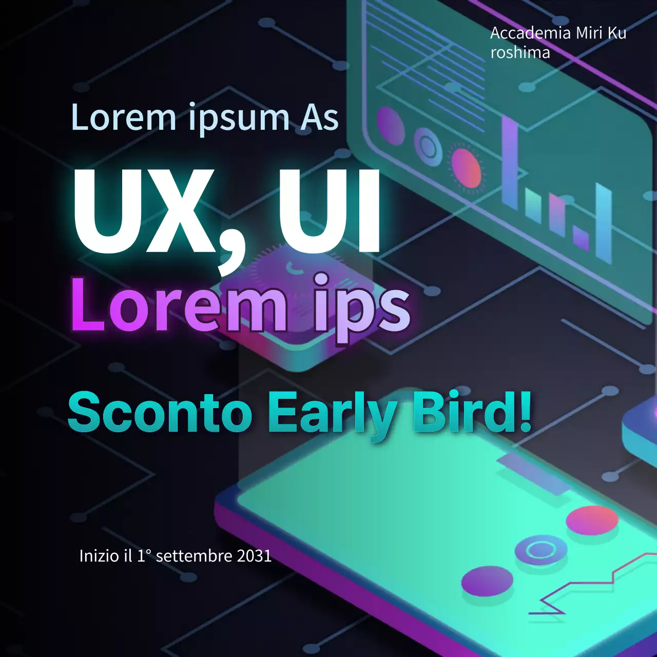 Video banner animato GIF sui saldi del rientro a scuola in viola e verde acqua