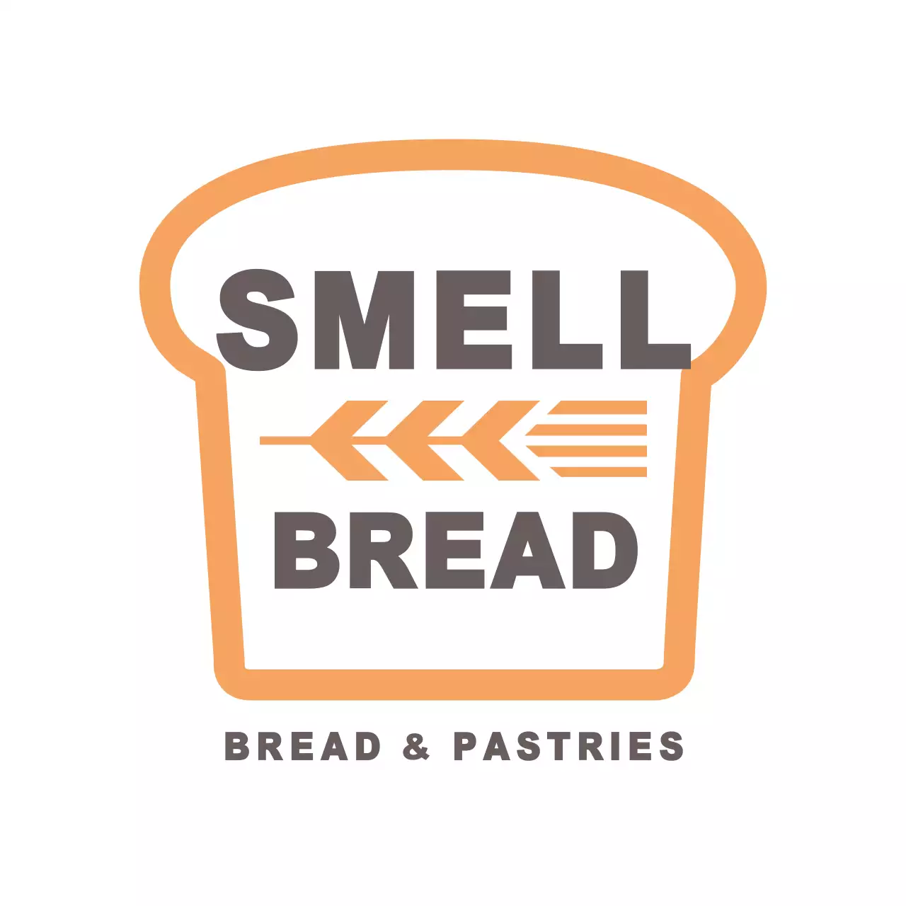 Orange Minimal Bakery Advertisement Logo