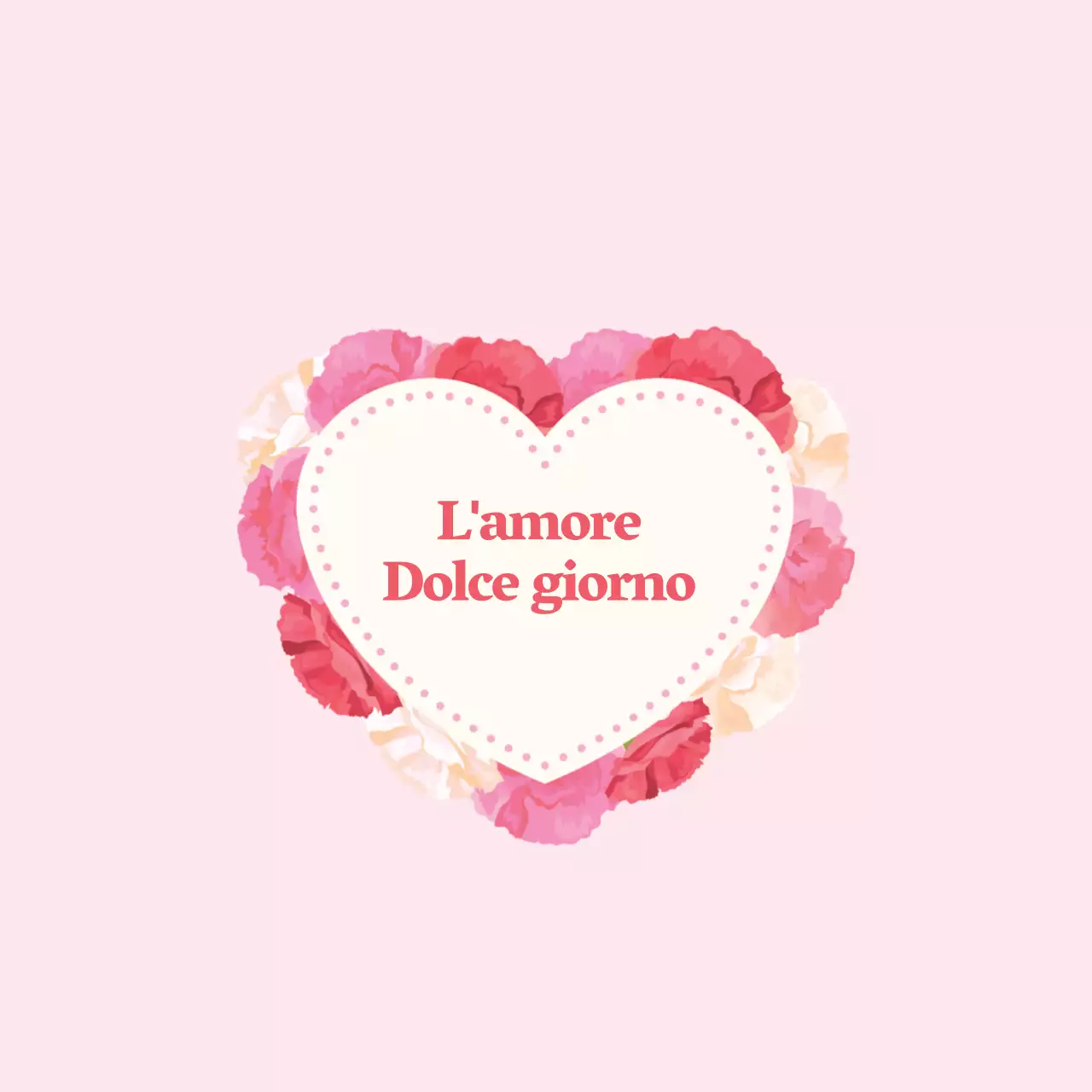 Etichetta di San Valentino con cuore sentimentale illustrato in rosa