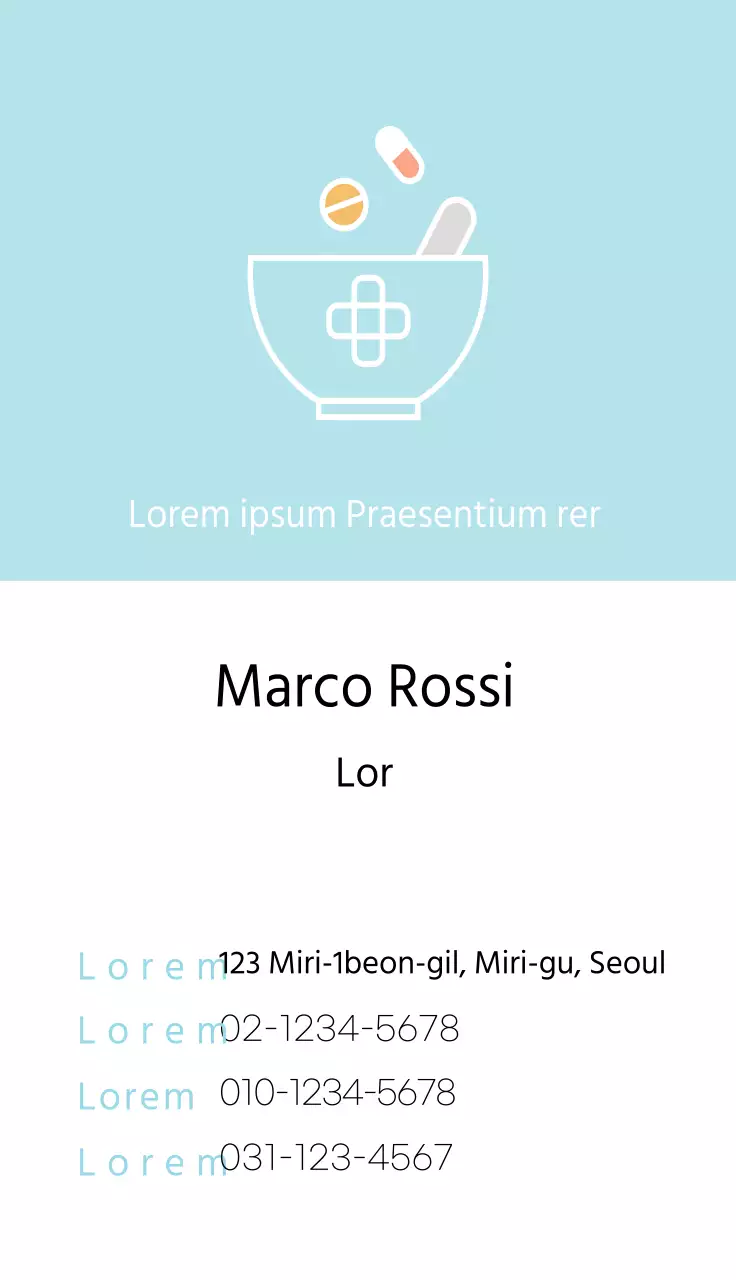 Biglietti da visita della pre-farmacia