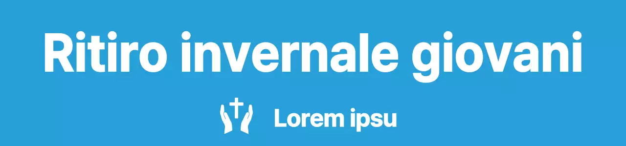 Maglietta semplice e pulita con logo in stile ritiro invernale della chiesa in blu e bianco