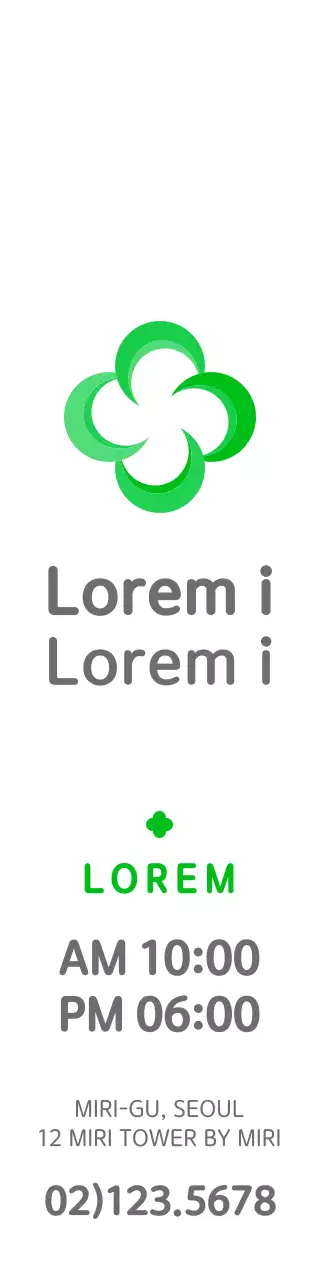 Gaya logo simbol garis bidik empat daun yang modern, bulat, dan berwarna hijau dan abu-abu Menginformasikan dan mempromosikan informasi asuransi