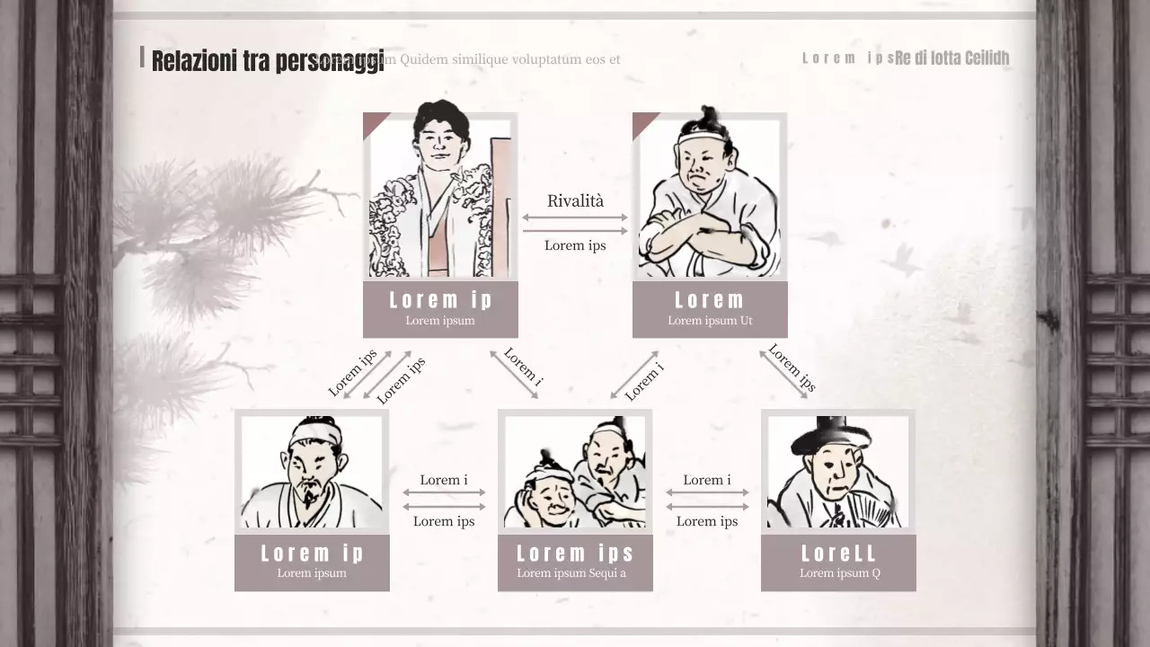 Proposta di webtoon di saghe di wrestling di concetto orientaleggiante marrone e beige