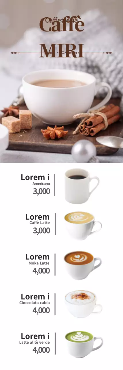 Brown foto caffè caffè menu pubblicità