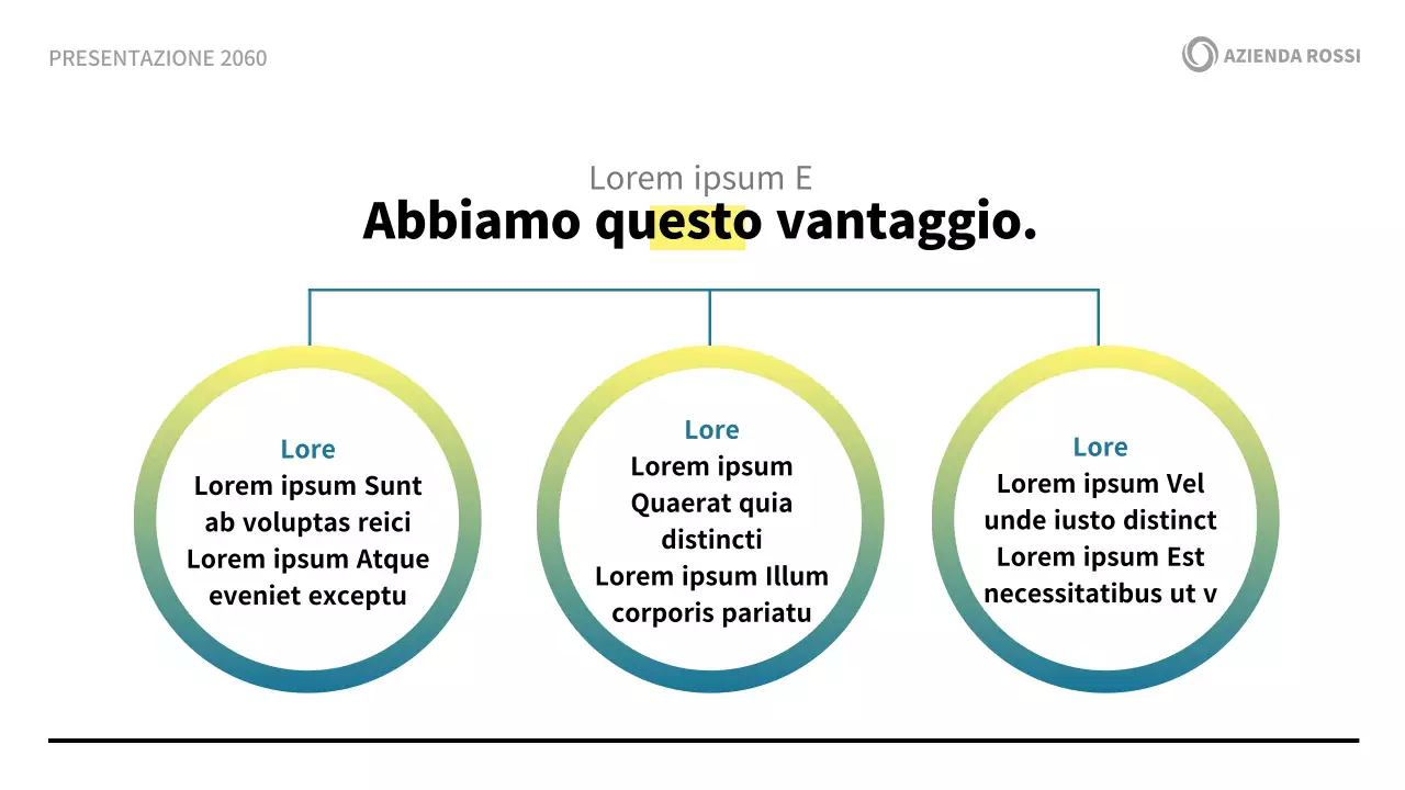 Una moderna proposta di presentazione aziendale in bianco e blu