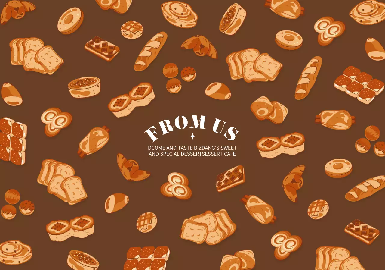 Cute rounded dessert illustration pattern in different colors Combination style for personalized goods