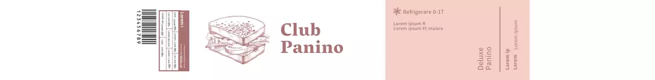 Rosso illustrazione retro cibo panino dettaglio imballaggio