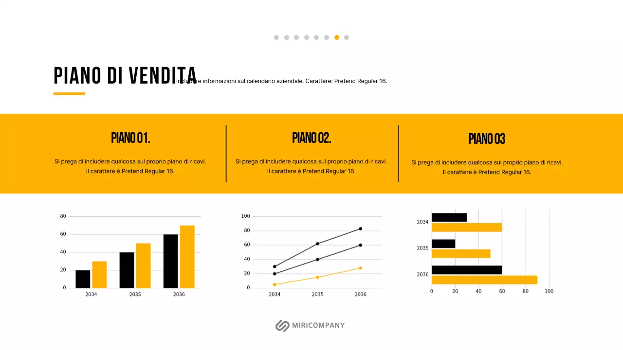 Semplice piano aziendale per il nuovo anno in bianco e arancione