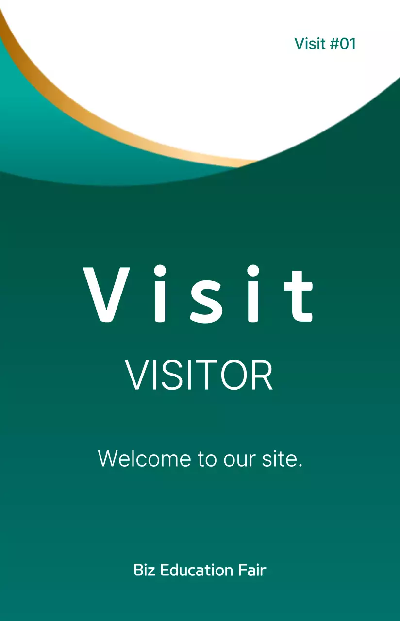 Luxurious green and gold gradient visitor's card