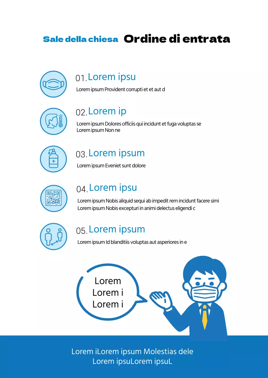 Una sequenza di ingresso al cimitero ordinata di colore bianco-blu