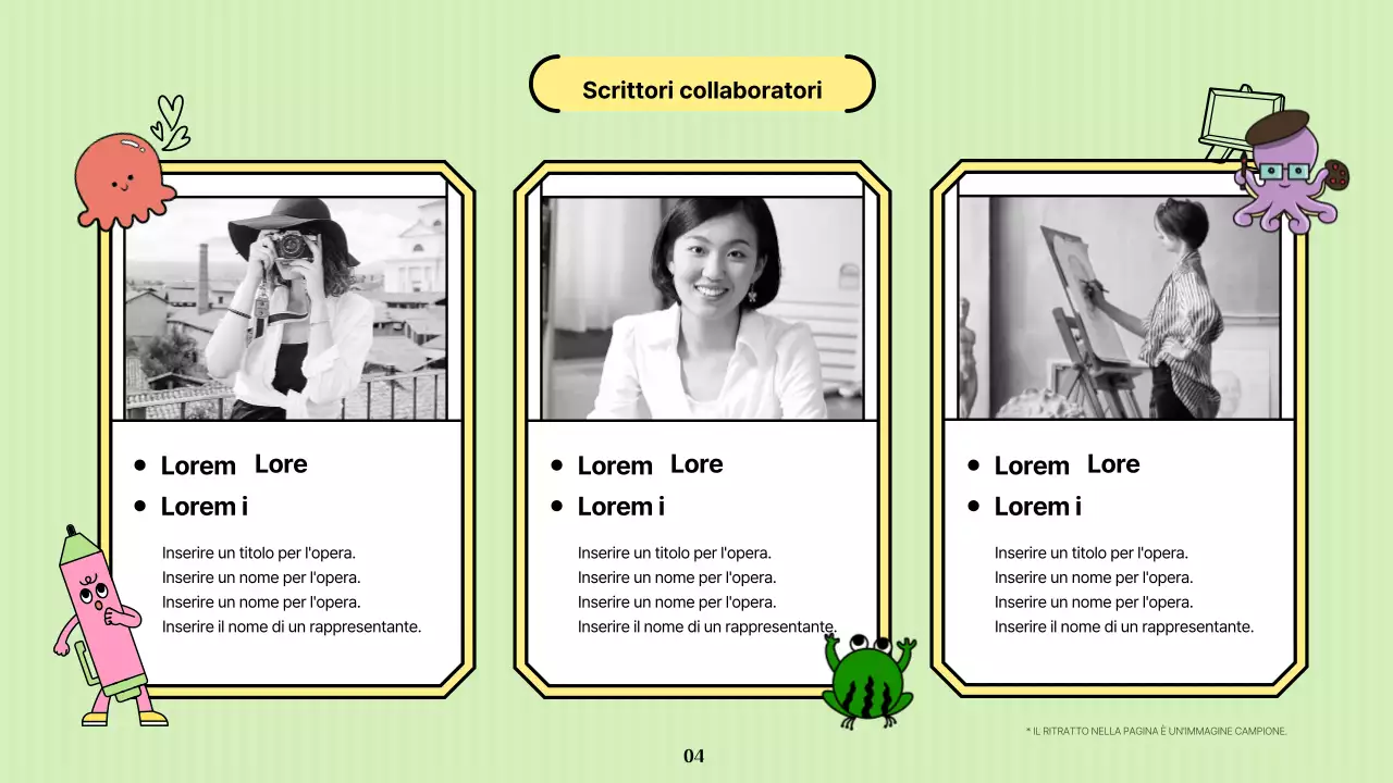 Proposta espositiva per bambini con illustrazioni colorate, semplici e simpatiche