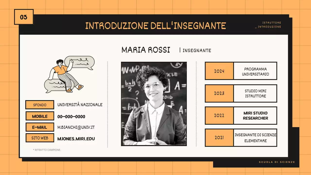 Proposta di programma per le classi di scienze con linee tonali arancioni e nere