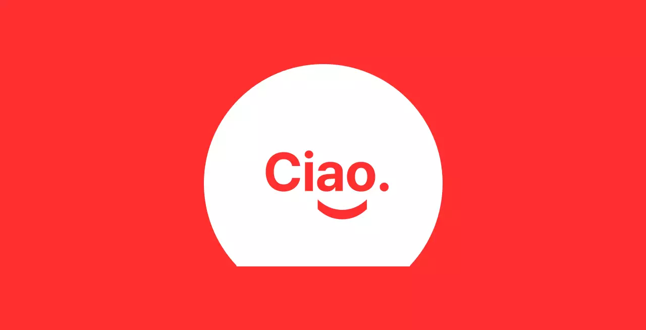 Ciao smiley sfondo rosso baldt