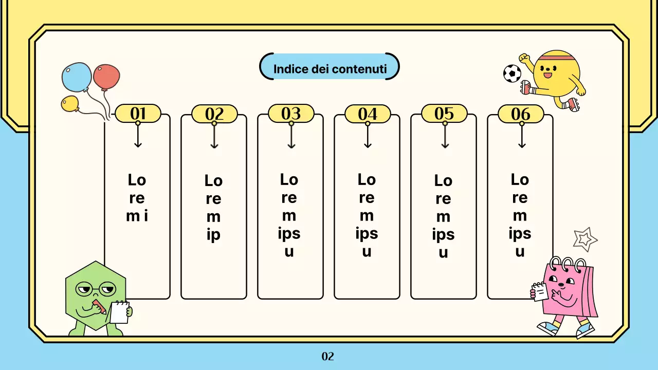 Proposta espositiva per bambini con illustrazioni colorate, semplici e simpatiche