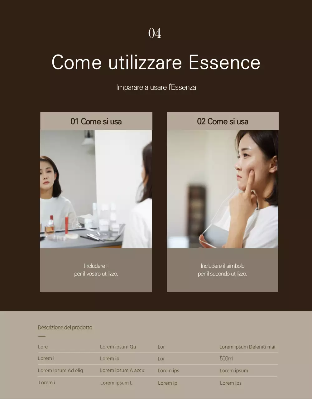 Promuovere il concetto di cosmetici di lusso di colore marrone scuro