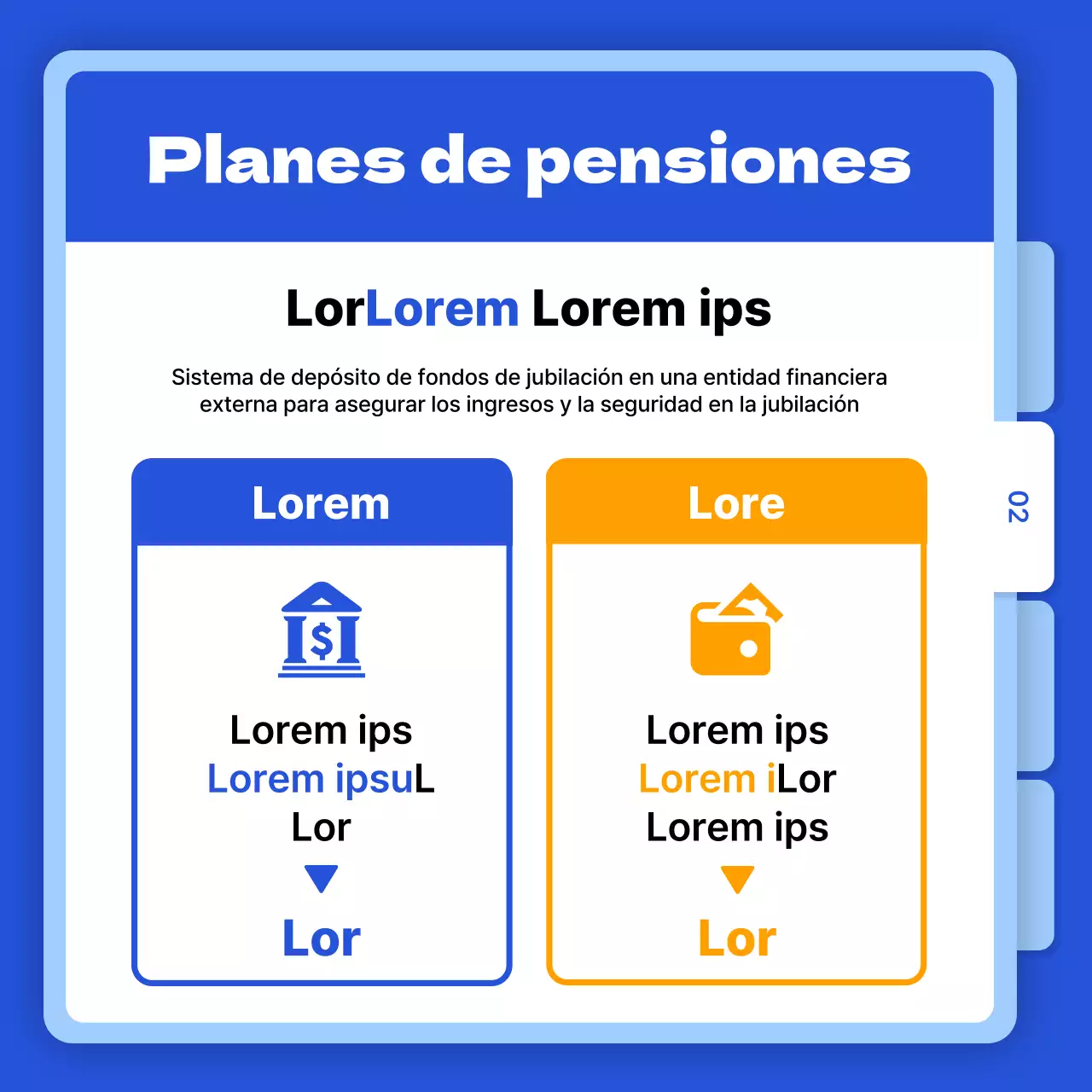 Superannuation finance cardnews con el tema de la carpeta azul