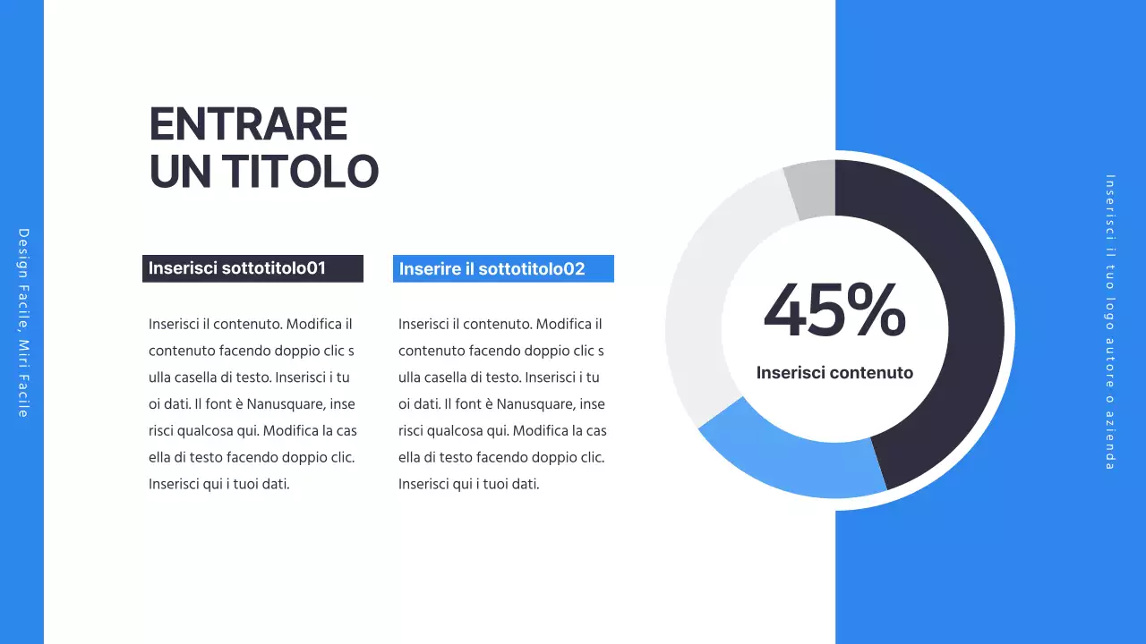 Un semplice grafico a ciambella aziendale in blu