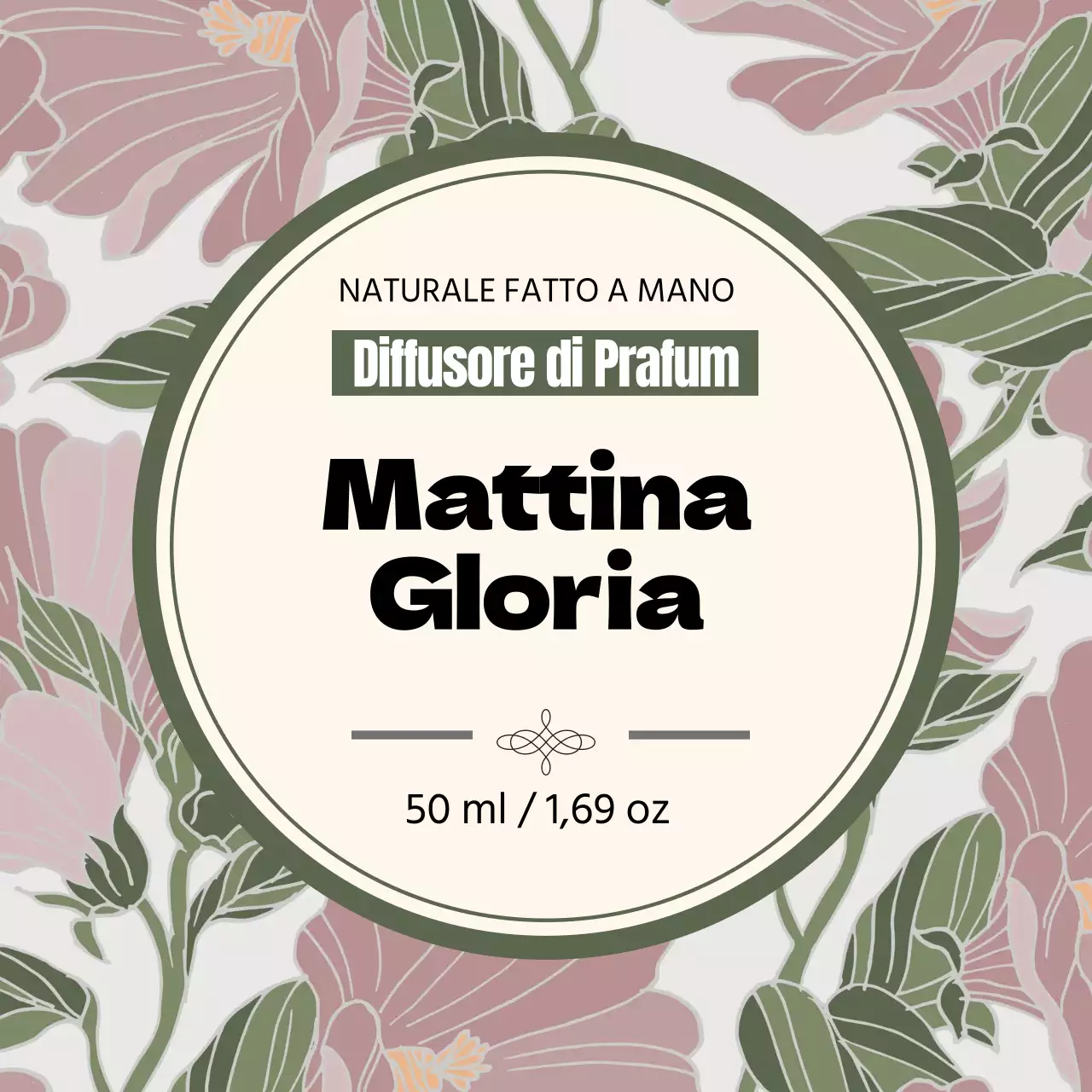 Etichetta di profumo vintage con illustrazione verde
