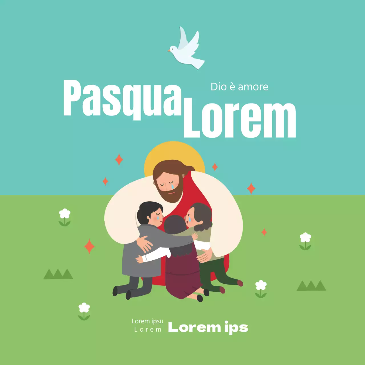 Illustrazione blu di un simpatico incontro di preghiera in chiesa