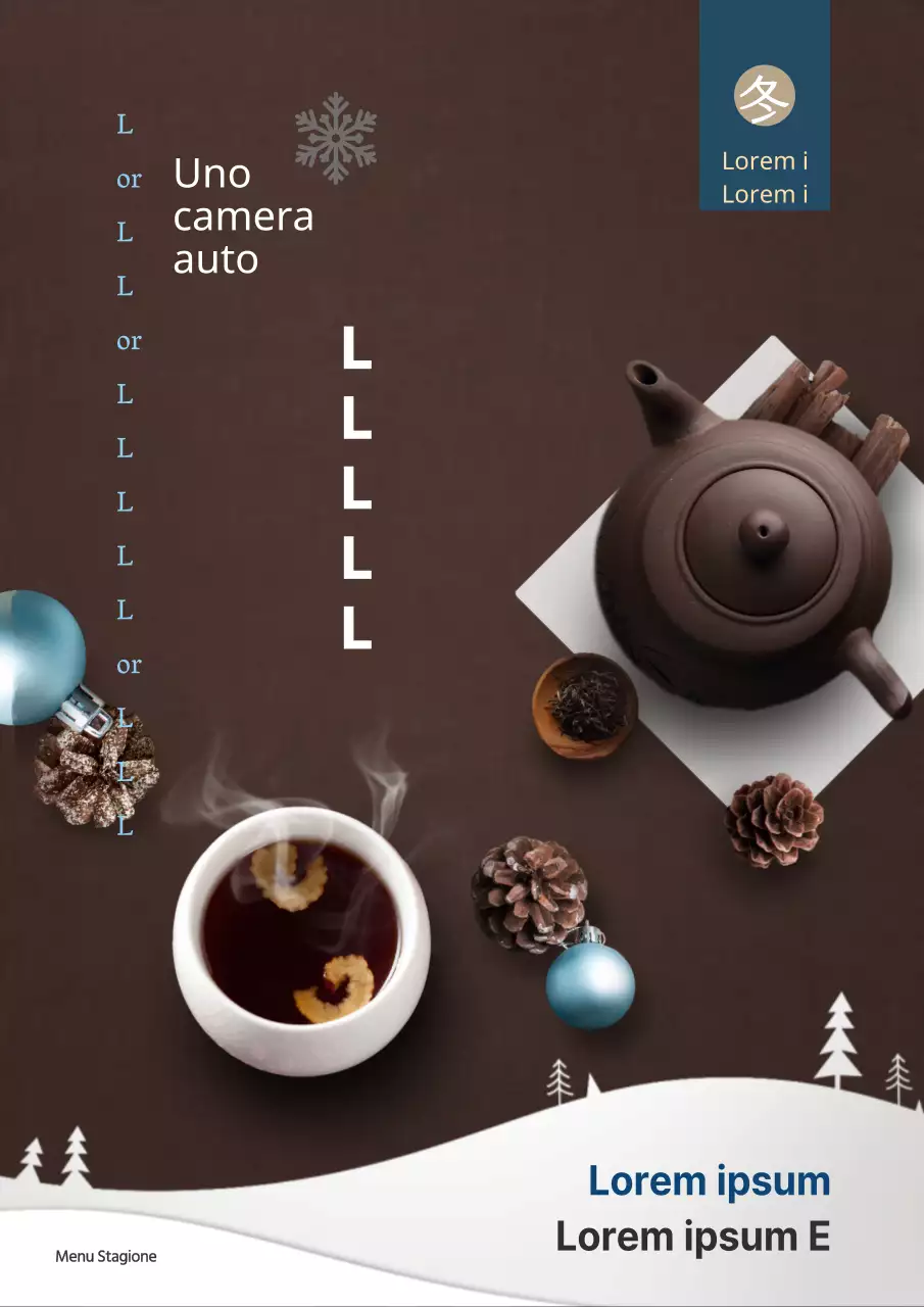 Brown and blue cafe bevande calde invernali nuovo menu