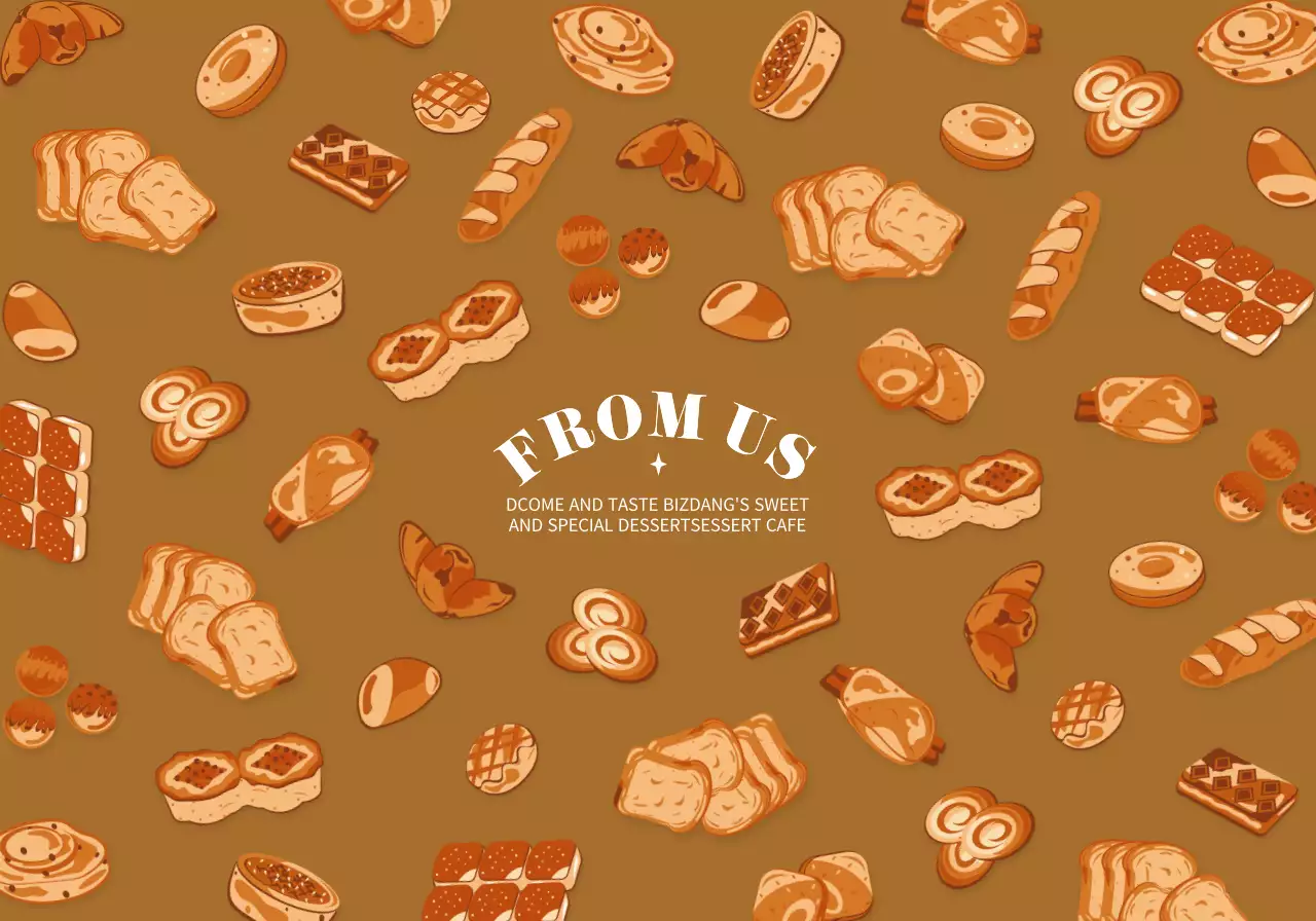 Cute rounded dessert illustration pattern in different colors Combination style for personalized goods