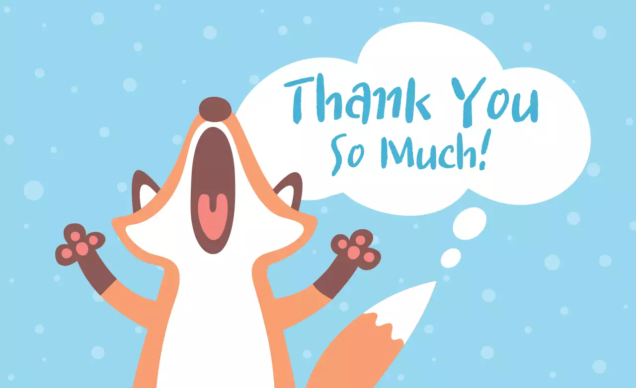 Blue Comic Gratitude Card Banner