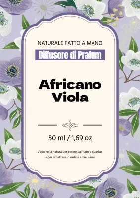 Poster di design di etichetta di profumo vintage in viola
