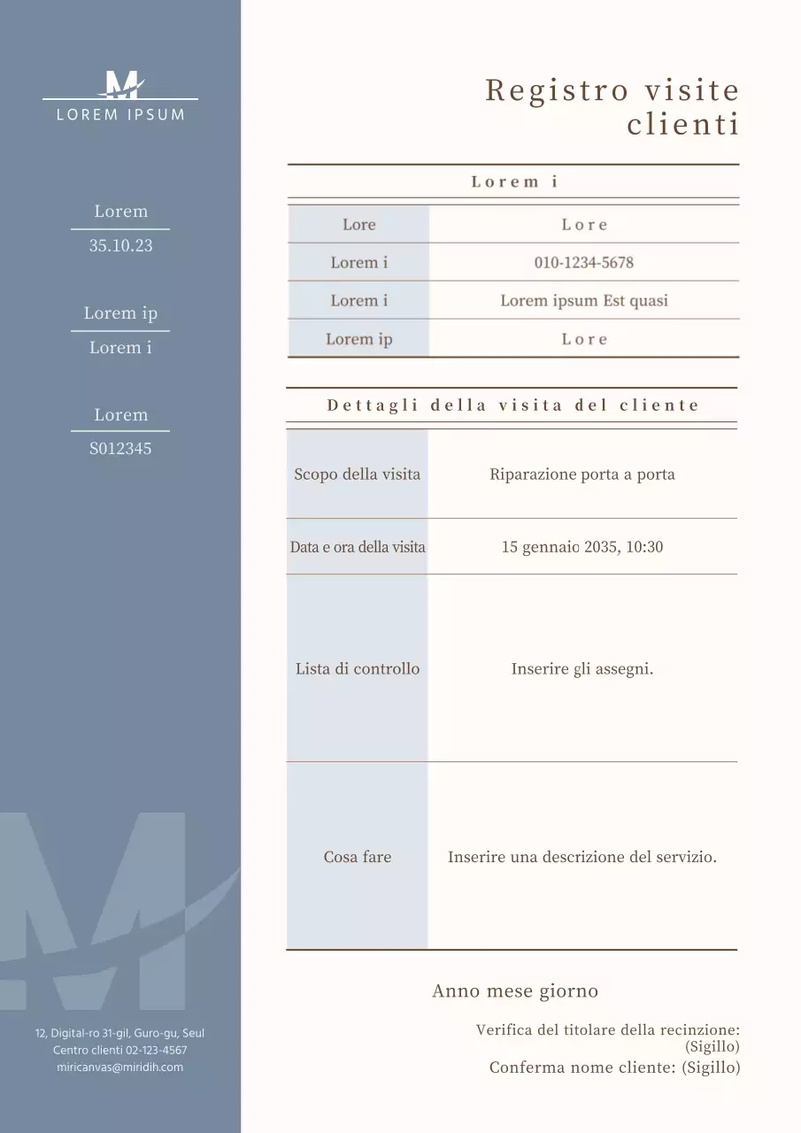 Diario semplice blu
