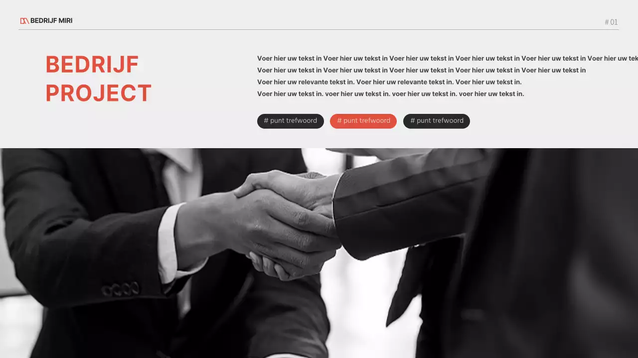 Een modern bedrijfsproject in rood en zwart