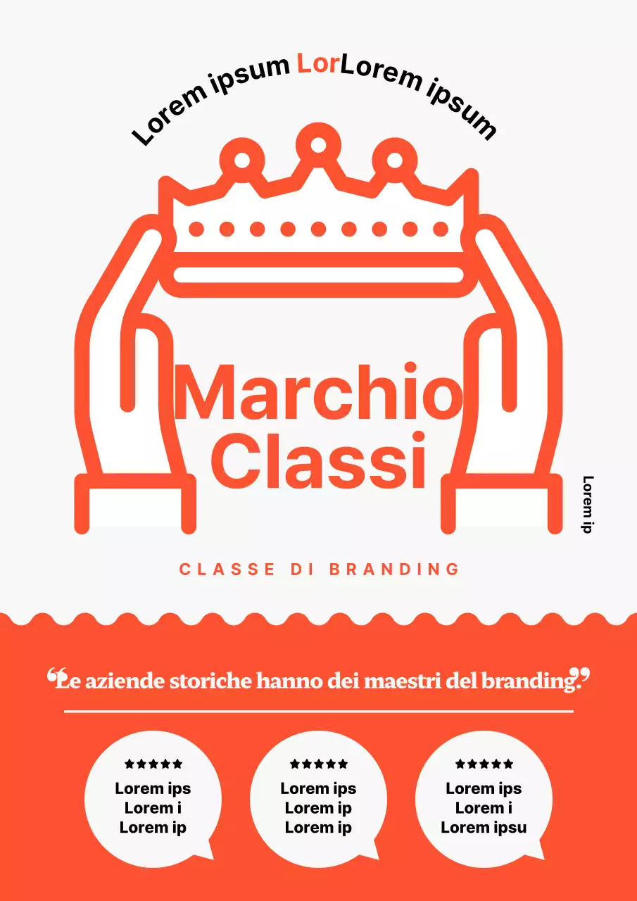 Semplice branding in arancione e bianco per promuovere le lezioni
